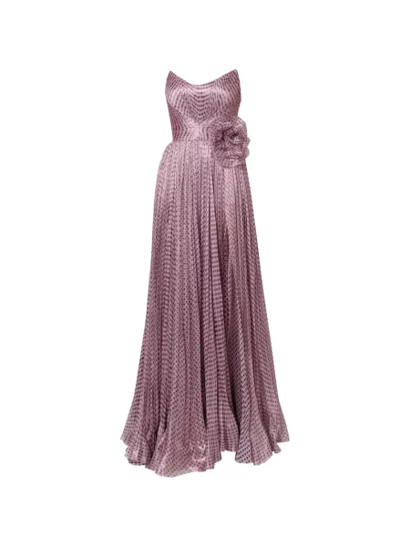 Rochie maxi Iris Serban cu buline roz