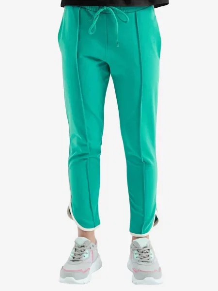Tommy Life Hlače TOMMY Sweatpants mit Baumwollmischung smaragdno zelena