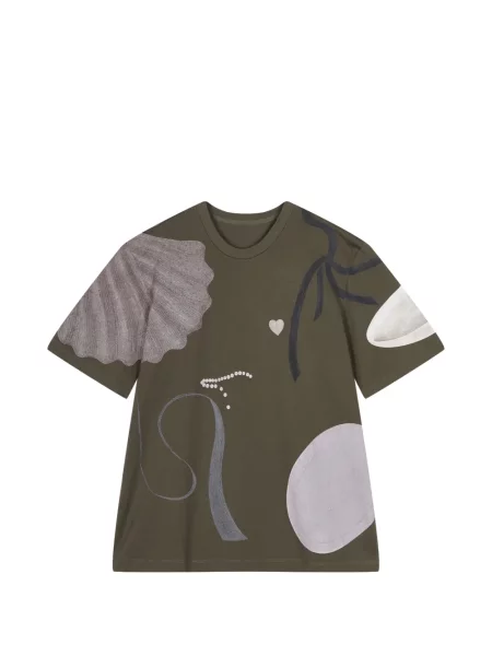 Scurt tricou Jnby cu imagine cu imprimeu abstract verde
