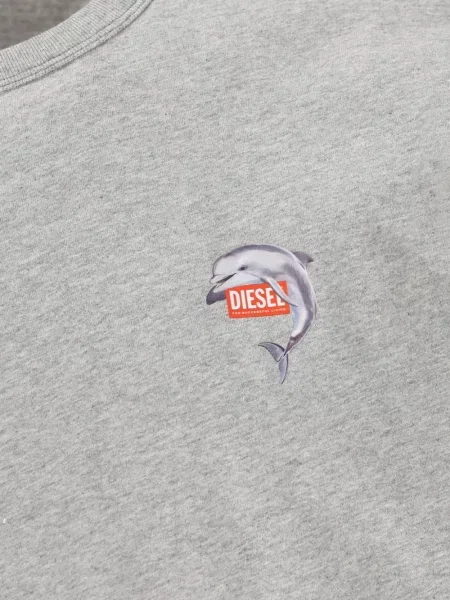 Тениска Diesel с кръгло деколте сиво