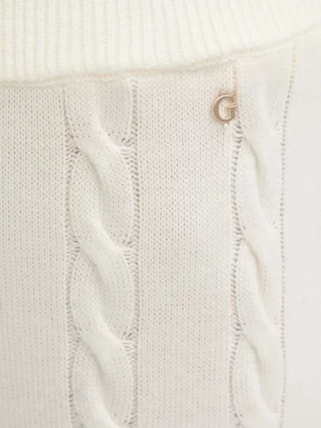 Шерстяные однотонные спортивные штаны Guess бежевые