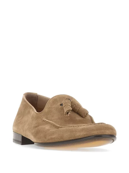 Pantofi loafer Doucal's din piele de căprioară maro