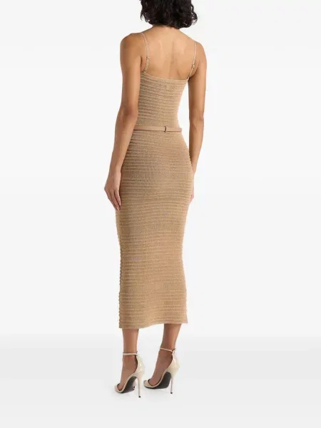 Cu centură rochie midi Manière De Voir tricotate