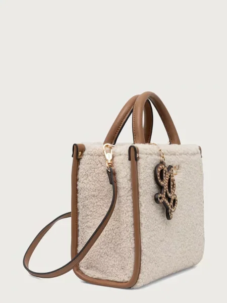 Geantă shopper Liu Jo din piele de oaie alb