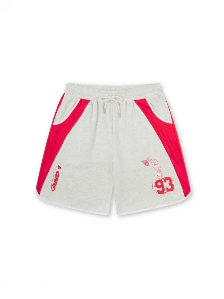 Kalhoty melír / červená šedý