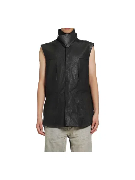 Kamizelka Rick Owens skórzana czarna