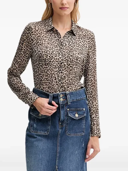 Cămașă Guess cu imagine cu model leopard