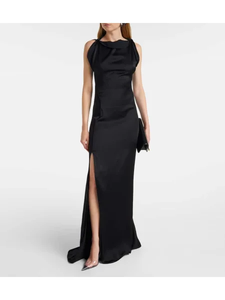 Rochie Victoria Beckham din satin negru