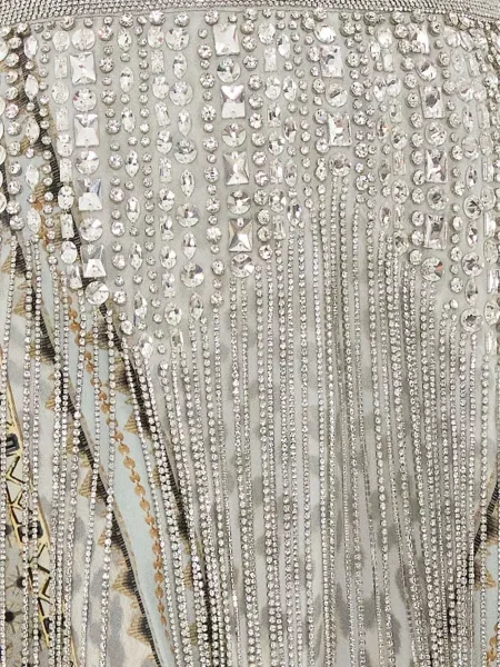 Fusta mini Camilla cu franjuri albastru