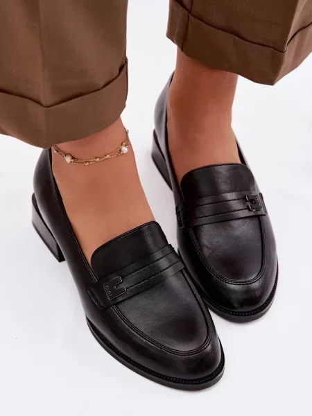 Mokasíny Vinceza na blokovém podpatku černé