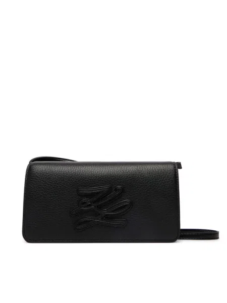 Karl Lagerfeld torebka skórzana K/AUTOGRAPH czarna