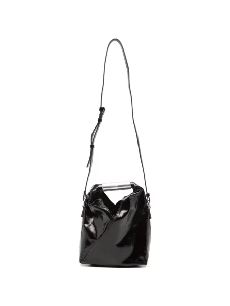 Bőr lakkozott shopper táska Mm6 Maison Margiela barna