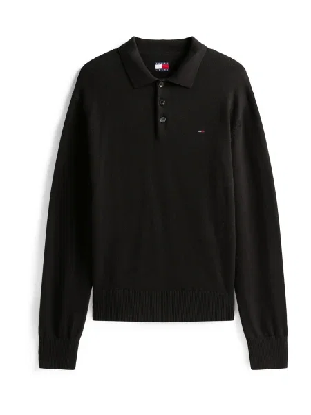 Tommy Jeans Pulover ESSENTIAL negru