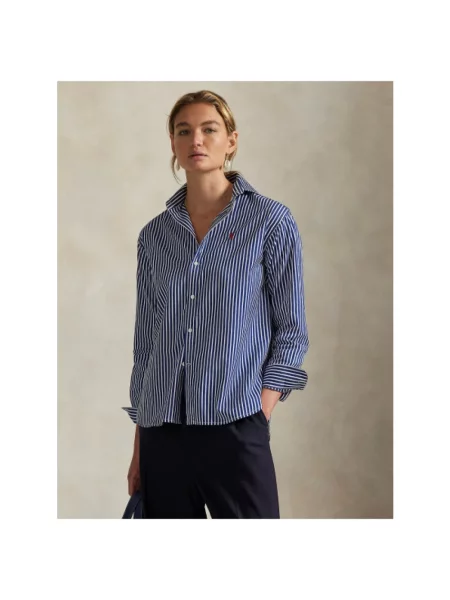 Koszula Polo Ralph Lauren w paski z paskiem niebieska