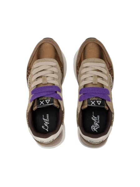 Sneakersy Sun68 skórzane brązowe
