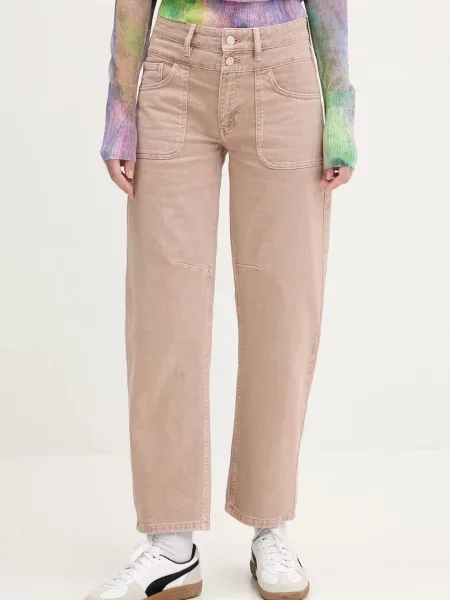 Džíny Desigual PENSILVANIA medium waist oranžové