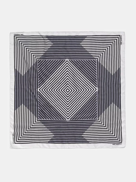 Шовкова хустка Karl Lagerfeld візерунок чорний