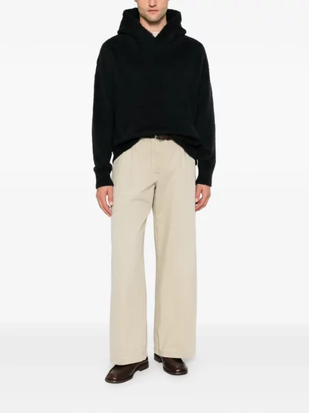 Πλεκτό hoodie Roberto Collina μαύρο