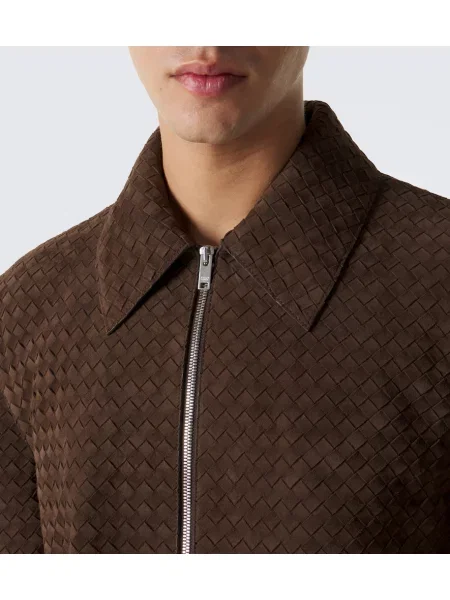 Geacă Bottega Veneta din piele de căprioară maro