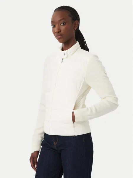 Tommy Hilfiger kurtka puchowa z dodatkiem wełny beżowa