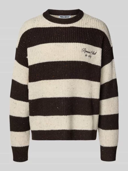 Sweter z dzianiny z wyhaftowanym logo Review