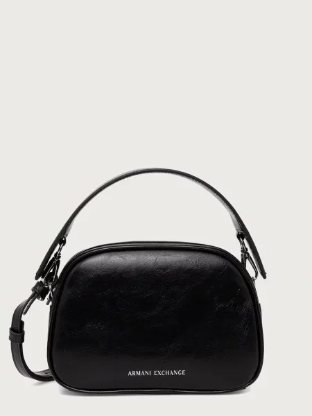 Armani Exchange geantă crossbody pentru femei cu imitație de piele negru