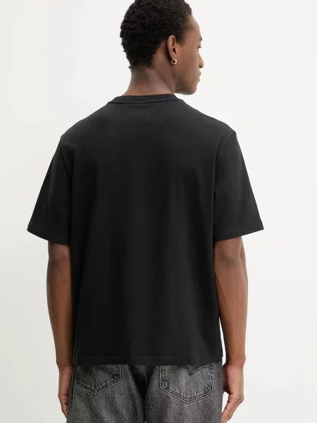 Tricou Tommy Jeans zdrențuiți negru