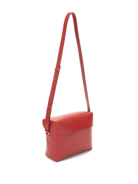 Кожена чанта Jil Sander червено
