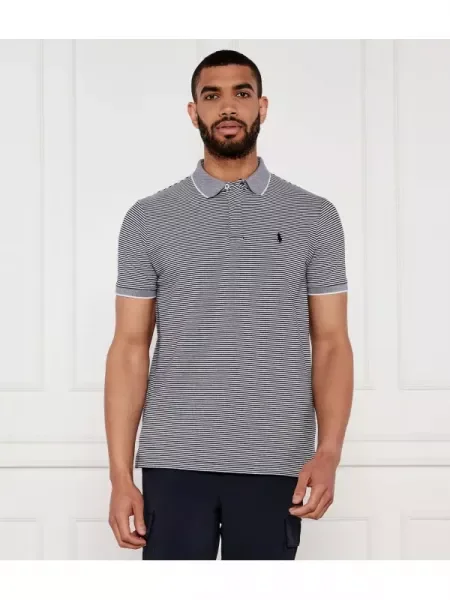 POLO RALPH LAUREN Tenisz póló | Custom slim fit | stretch mesh kék