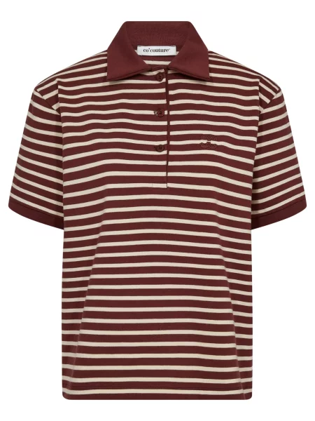 Co'couture Tricou Hayes roșu vin alb