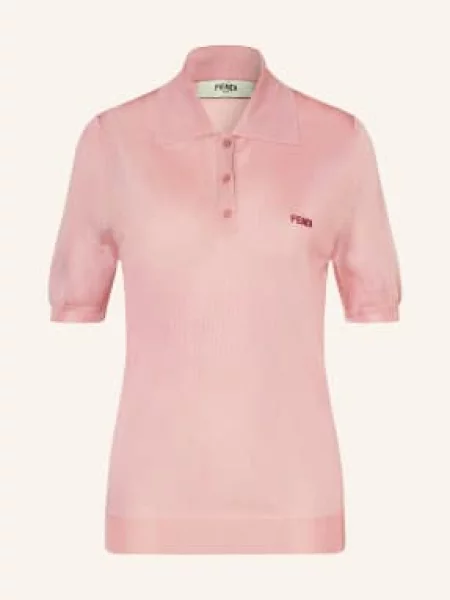 Fendi Dzianinowa Koszulka Polo pink różowe