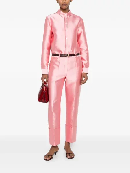 Cămașă Calvin Klein Collection din satin roz