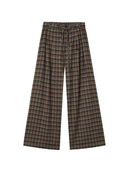 Pantaloni Tout A Coup în carouri maro