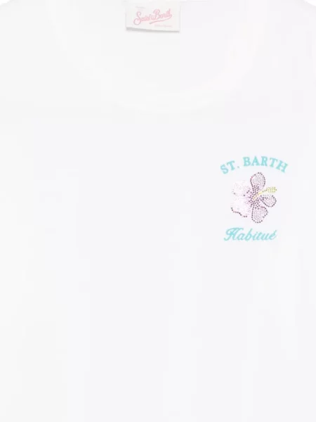 Tricou Mc2 Saint Barth cu paiete alb