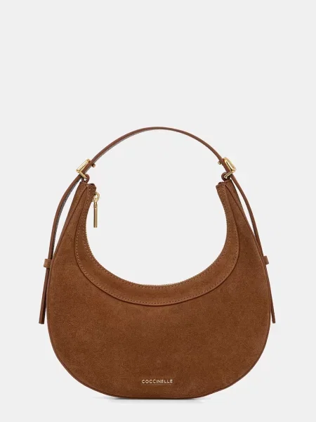 Coccinelle geantă crossbody pentru femei din piele întoarsă maro