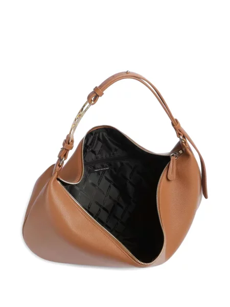 Geantă shopper Armani Exchange cu autograf maro