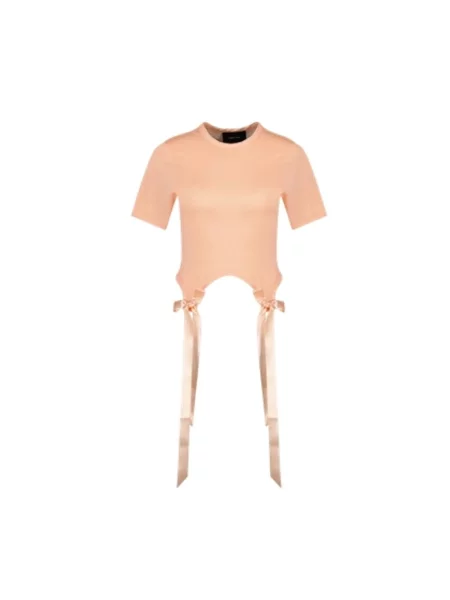 Koszulka Simone Rocha z kokardką pomarańczowa