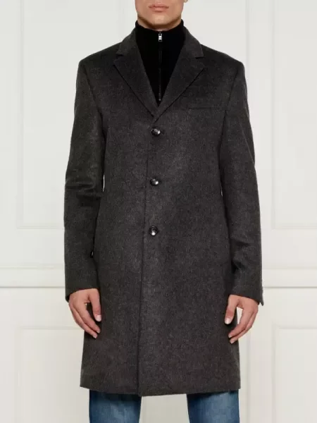 BOSS BLACK De lână palton H-Hyde cu adaos de cașmir negru