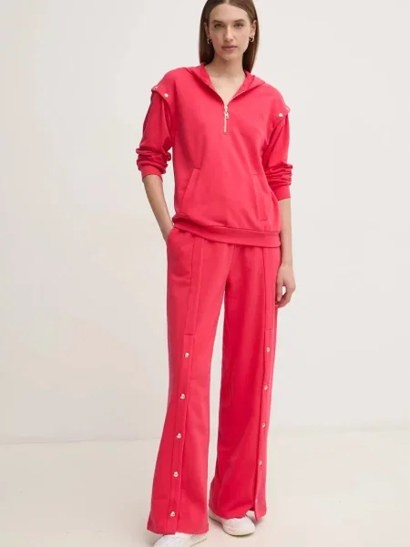 Liu Jo bluza z kapturem gładka różowy