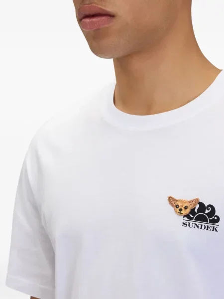 Tricou Sundek cu broderie alb