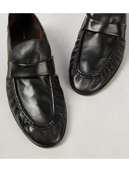 Pantofi loafer The Row din piele negru