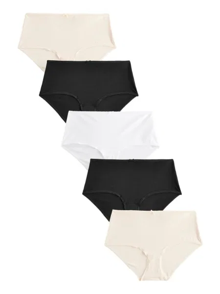 Next Chiloți Cotton Rich bej / negru alb