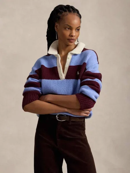 POLO RALPH LAUREN De lână pulover Rugby | Relaxed fit albastru