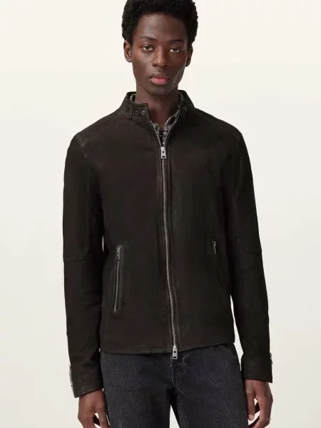Шкіряна куртка Allsaints чорна