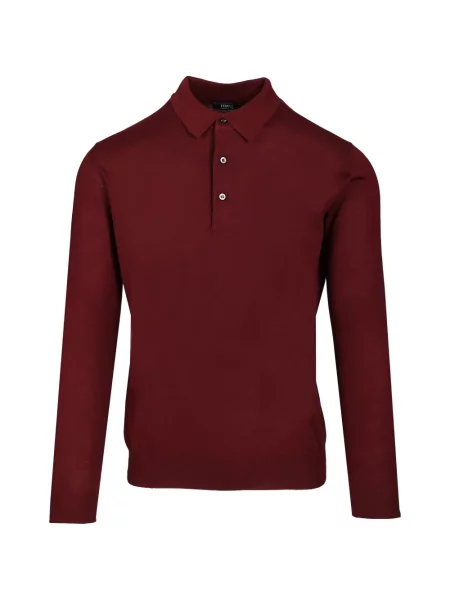 Lung tricou polo Fedeli roșu