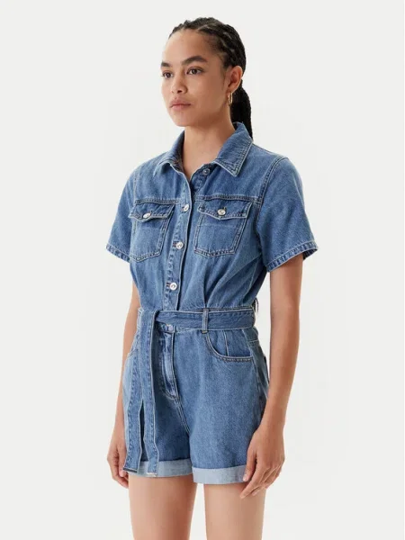 Дънков гащеризон Morgan от с яка SHELOR синьо