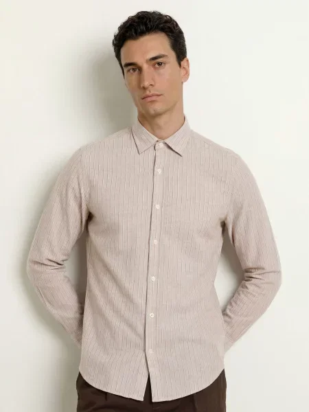Gant Flanelová Košile Regular Fit béžová černá bílá