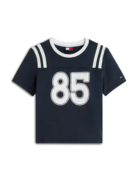 Tommy Jeans Tricou albastru închis alb