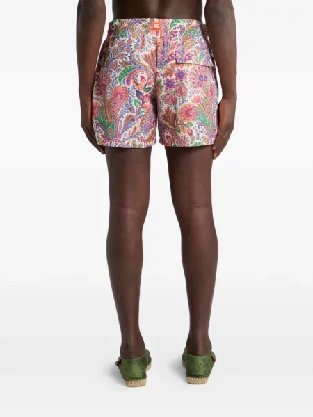 Slip de baie Etro cu imagine cu model paisley alb