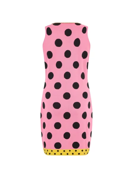 Rochie mini Moschino cu buline cu autograf roz